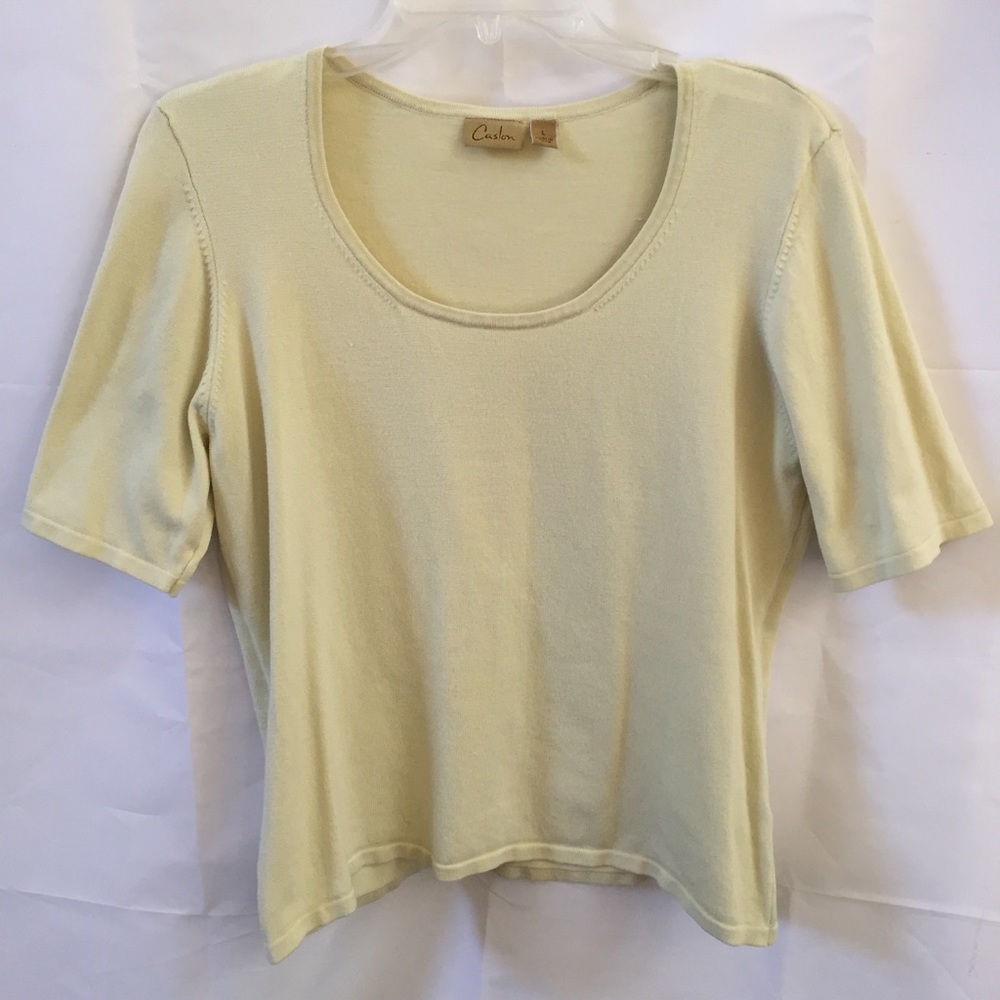 CARLSON SILK RAYON SWEATER TOP SIZE LARGE GREEN